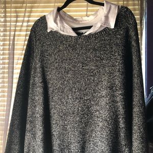 Sweater with Shirt Attachment